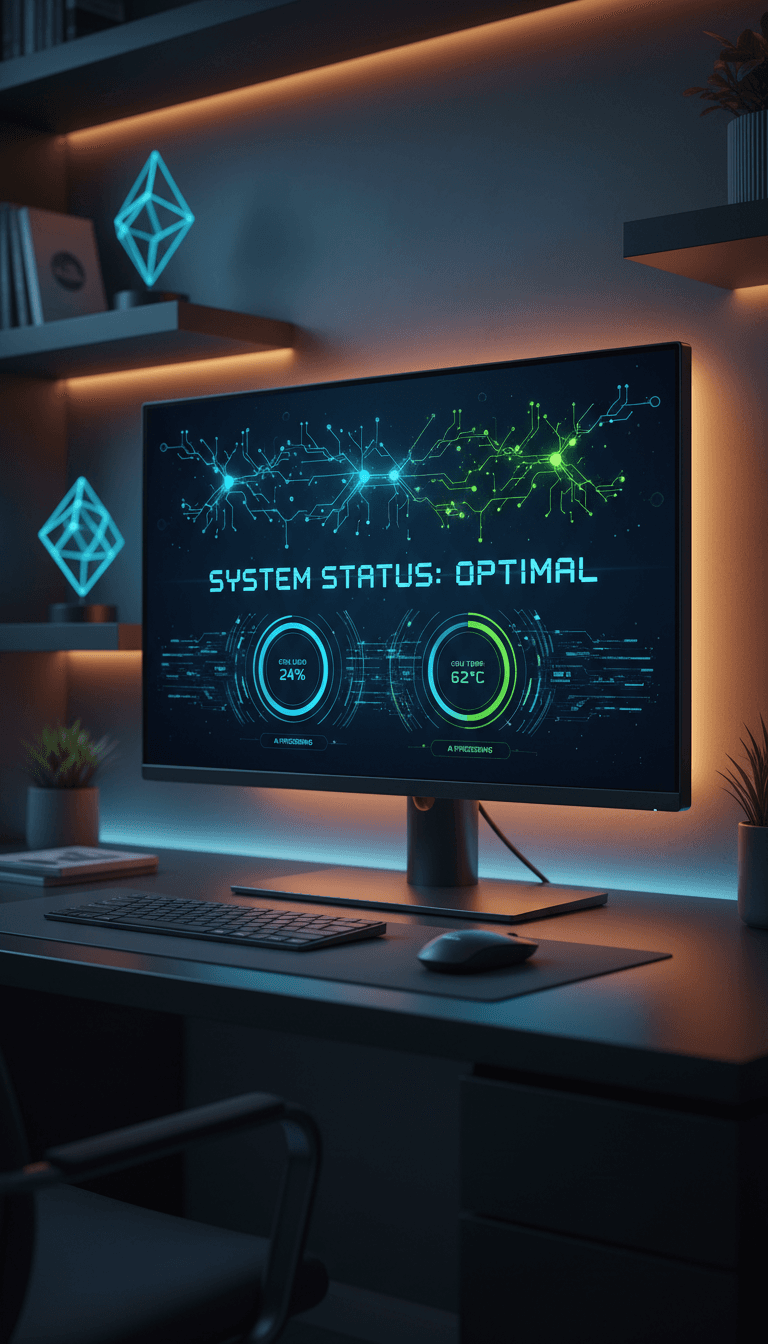 Real-time AI orchestration dashboard showing live network metrics and performance data