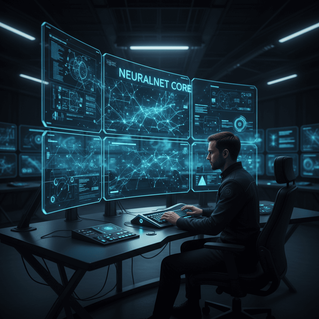 Real-time AI orchestration dashboard with live neural network metrics